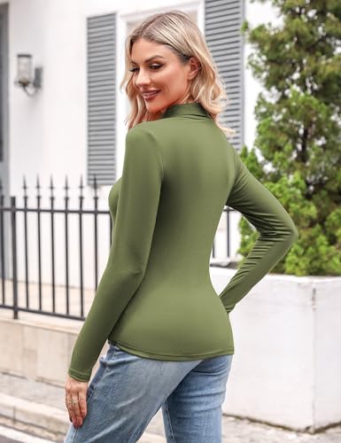 Totatuit Women's Turtleneck Long Sleeve Shirts Lightweight Fall Fashion Basic Thermal Underwear Tops Winter Clothes 20254