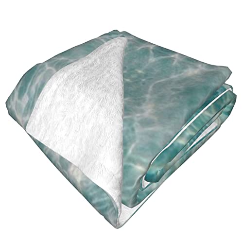 Yellow Pineapple Blue Sea Printed Throw Blanket Ultra-Soft Fuzzy Blanket Warm Blanket Fluffy Reversible Blanket For Bed And Couch #TOP2