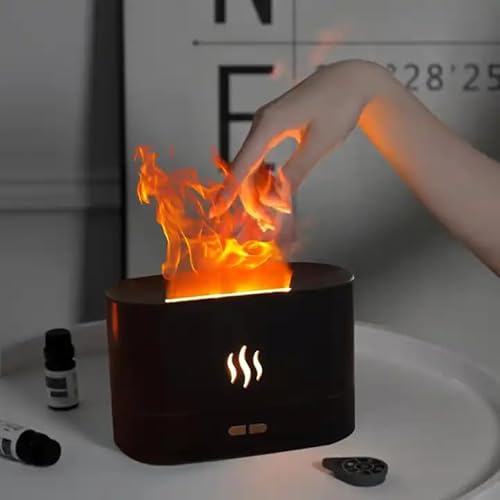 Umidificador Aromatizador Difusor Com Efeito de Chamas com 7 efeitos diferentes 200ml (Preto)