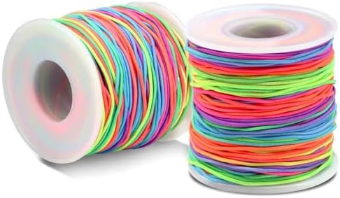Pluralla Stretchy Bracelet String 2 Rolls 330FT 1mm Elastic String for Bracelets DIY Crafts, String for Bracelet Making Jewel