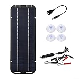 Sa taille compacte (5 x 12 Besttoolifes Kit de panneau solaire portable 12 V avec indice IP65 pour voiture, camping-car, bateau et chargeur de batterie solaire polycristallin 33,5 x 12,5 cm
