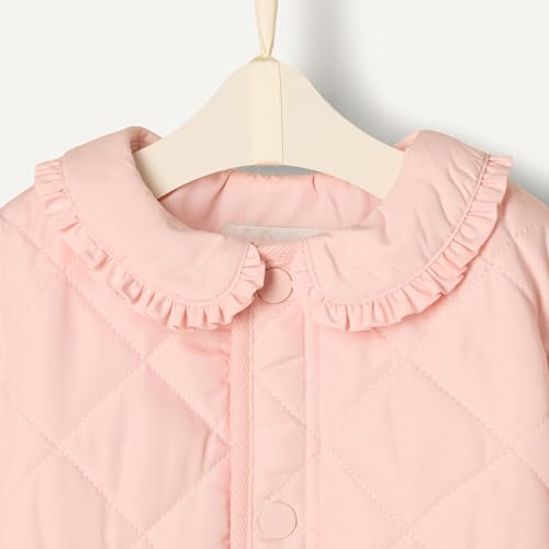 Image of Amazon Essentials x Sofia Grainge Toddler and Baby Girls' Midweight Quilted Field Jacket with Ruffle