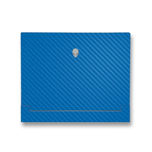 Image of MightySkins Carbon Fiber Skin Compatible with Alienware X14 R2 (2023) Full Wrap Kit - Solid Blue | Protective, Durable Textured Carbon Fiber Finish | Easy to Apply & Change Styles | Made in The USA