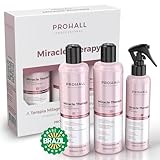 Brazilian Keratin Hair Treatment Blowout Complex- Prohall Miracle Therapy Kit 44Floz/ 1300ml- Formaldehyde Free Keratin Treatment at Home -Queratina Brasileña Keratina Para Alisar el Pelo Sin Formol