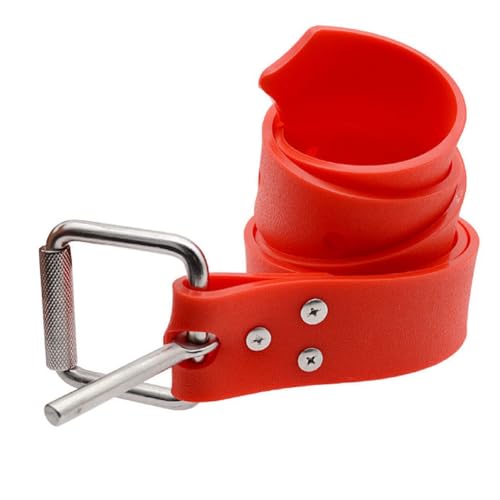 Zolynx Cinturón de Lastre Ajustable para Buceo de 1,5 M con Hebilla de Acero Inoxidable 316, Accesorio para Equipo de Buceo Resistente, Color Rojo.