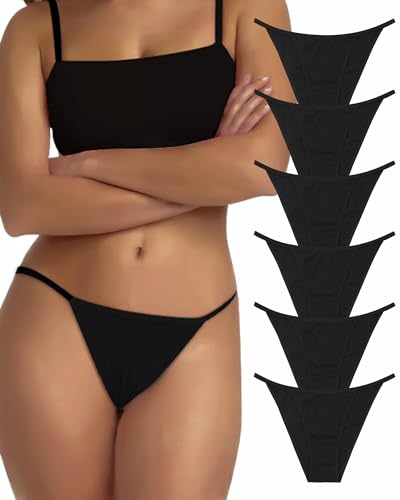 Levao 6er Pack Slips Damen Baumwolle Brazilian Slip Damen String Unterwäsche Frauen Unterhosen Sexy Bikini Mehrpack S-2XL