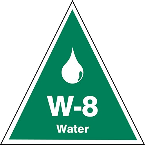 Étiquette W-8 Water Accuform TDK908XVM en vinyle vert et blanc 6.3x6.3 cm lot de 5