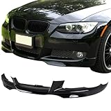 IKON MOTORSPORTS, Front Bumper Lip Compatible with 2007-2010 BMW E92 E93 3-Series Coupe Convertible, Air Dam Chin Splitter M-Tech Style PP Polypropylene Painted #668 Jet Black, 2008 2009