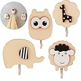 garderobenhaken kinder 🦉【Robust und langlebig】:Selbstklebende Kinderhaken mit einem selbstklebenden Holzsockel und Haken aus rostfreiem Stahl in glattem, robustem Design. Der 3M-Aufkleber auf der Rückseite gibt Ihnen die Möglichkeit, jeden Haken als Wanddekoration zu verwenden, ziehen Sie ihn einfach ab und befestigen Sie ihn dort, wo Sie ihn brauchen. Alle Ihre Bedürfnisse können erfüllt werden.