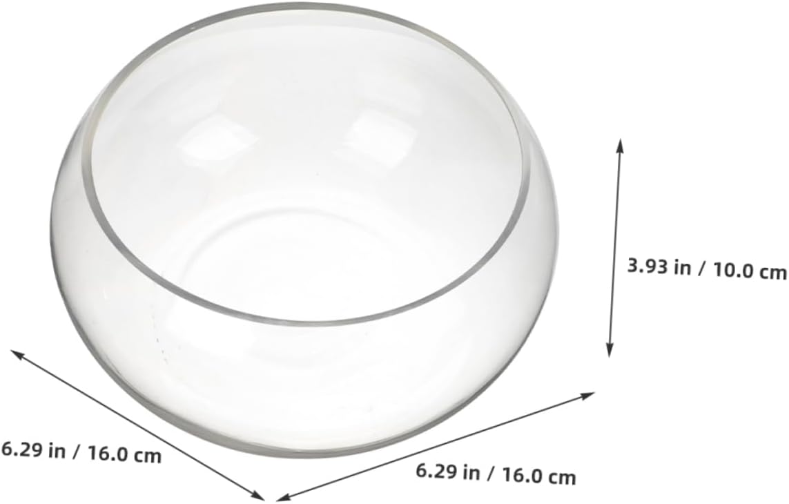 Round Fish Bowl for Hydroponic Plants and Small Glass Desktop Aquarium Decorative Fish Tank for Office Home and Garden Use