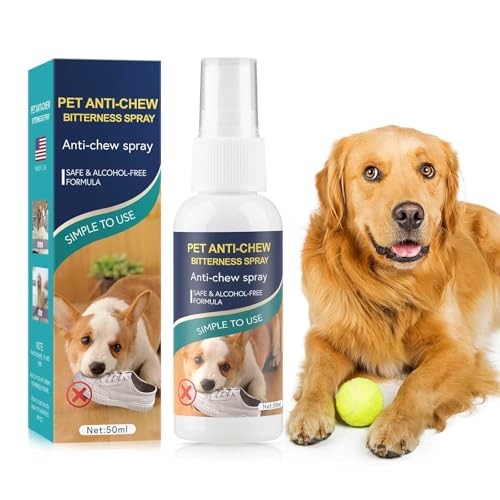 WNDHYA Bitter Apple Spray for Dogs to Stop Chewing, 50ML. No Chew Spray for Dogs & Pets. Effective Anti Scratch Furniture Protector. Dog Deterrent Anti Chew Spray. Alcohol Free, Safe Formula.