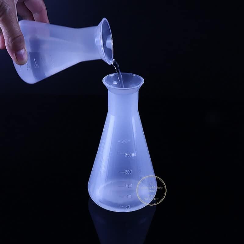 50ml to 2000ml Lab Plastic erlenmeyer Flask conical Container Bottle for Laboratory Experiment (Size : 50ml 10pcs)