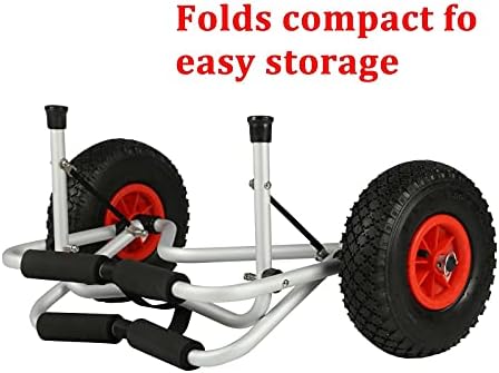 KingSaid 80Kg Foldable Kayak Trolley Cart Carrier Pneumatic Tyres Canoe Boat Transport Board