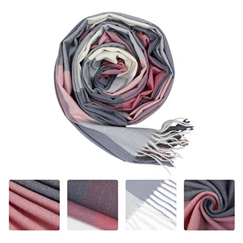 ABOOFAN Lenço de Padrão de Grade Lenço de Inverno Engrossado Lenço Prático de Moda Pashmina Quente