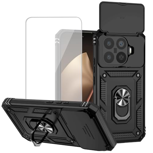 Coque Xiaomi 15T Pro 5G antichoc à anneau magnétique et support voiture intégré noir