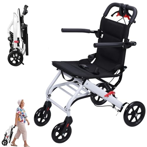 Fauteuil roulant pliable léger 8,2 kg chaise de transport voyage et sécurité
