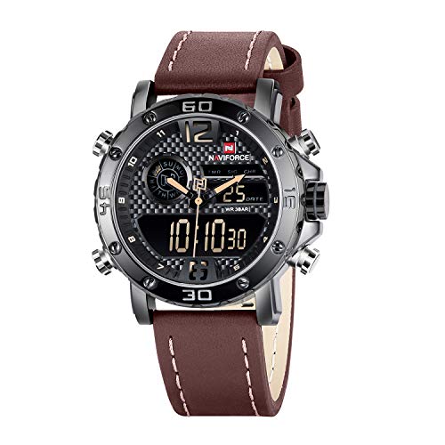 Men's Watches Sports Outdoor Waterproof Military Wrist Watch Date Multi Function LED Alarm