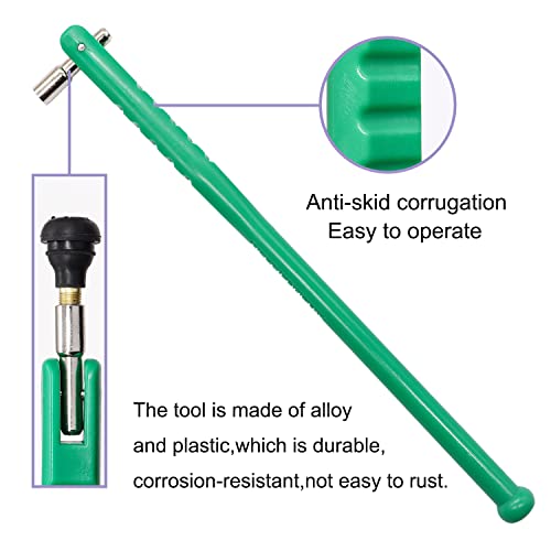 Image of Tire Valve Stem Puller Installer Tool Kit - 10PCS Valve Cores, 10PCS TR412 Tire Valve Stem, 4-Way Valve Tool, Single and Dual Heads Valve Core Remover Tire Repair Tool