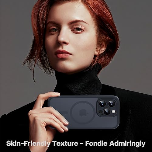 TOCOL Magnetic for iPhone 15 Pro Max Case, Upgraded Full Camera Protection, Compatible with Magsafe, Drop Protection, Translucent Matte Back Bumper Phone Cover 6.7-Inch（Black） by TOCOL - Image 6