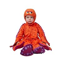 Spooktacular Creations Halloween Baby Octopus Costume, Orange Squid Costume Kids with 3D Tentacles, Fish Clothes for Toddler, Infants Animal Theme, Cosplay Halloween Dress Up Party (12-18 Months)