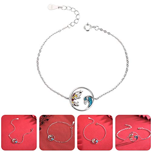 ABOOFAN Peixe Forma Pulseira Estilo Chinês S925 Pulseira Cadeia Mão de Prata Presente Do Dia Dos Nam