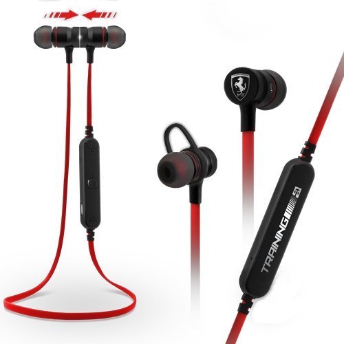 Preisvergleich Produktbild URGEMOVIL Auriculares Stereo Bluetooth Deportivos Universal Licencia Ferrari Rojo