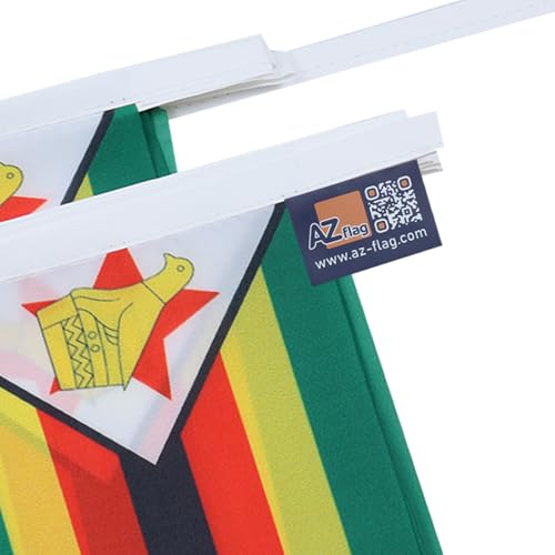 Image of AZ FLAG Zimbabwe 6 meters BUNTING Flag 20 flags 9'' x 6'' - Zimbabwean STRING flags 15 x 21 cm