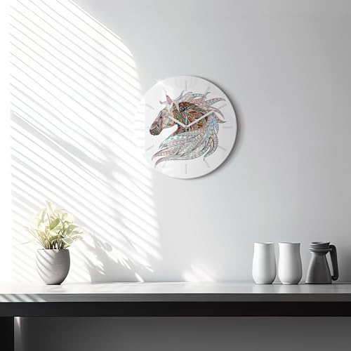 Horloge Moderne en Verre Wallfluent 30 cm avec Mécanisme Silencieux Cheval - 3