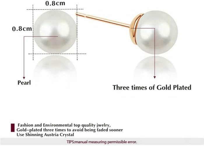 Yoursfs 3 Pairs Faux Pearl Stud Earrings Sets For Women 18K Gold Plated Elegant Small Round Pearl Stud Earring - Image 2