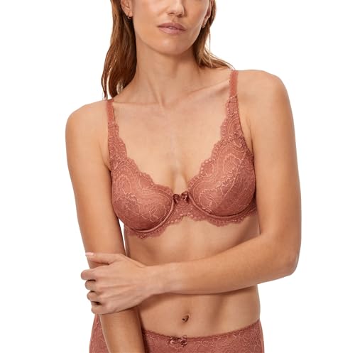 Playtex Sujetador Flower Elegance con aros de encaje Línea Sofisticación Mujer x1, Estampado Marrón, 80E