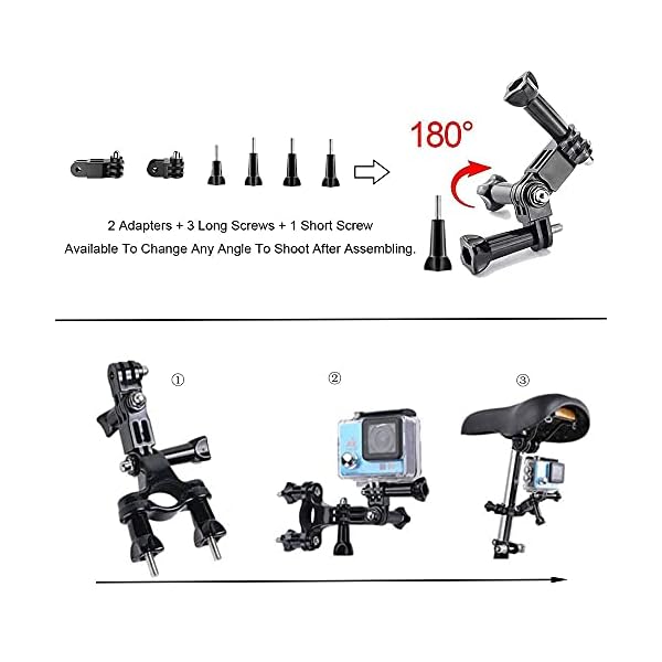 11 Stück Action Kamera Zubehör Kit, Action Kamera Halterung, Brustgurt Halterung, Action Kamera Zubehör für Motorrad… – Bild 6