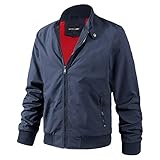TIMELYE Herren Bomberjacke Freizeit Übergangsjacke Übergangsjacke Leichte Fliegerjacke Stehkragen Pilotenjacke Herbst Frühling Blouson mit Taschen