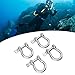 Alomejor 4 Pack 304 Stainless Steel Bow Shackles, High Load Capacity Snap Rings for Industrial Lifting and Marine Use