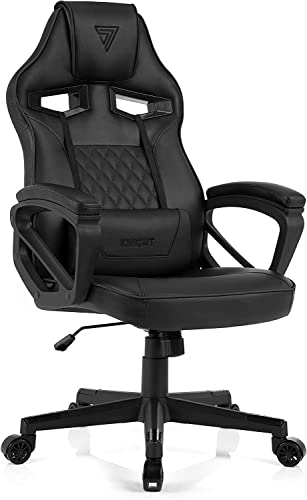 SENSE7 Gaming Knight Bureau Gamer Chaise Ergonomique Accoudoir Cadre en Acier Monobloc Angle d'inclinaison réglable Noir, Caoutchouc, 40-49 x 69,5x60 Cover