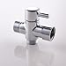 Ciencia Metal T-adapter with Shut-off T Valve, 7/8 or 15/16 and G1/2 3-way Water Tee Connector,for Handheld Toilet Bidet Spray Bathroom,Chrome, DSF006