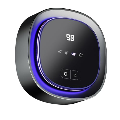 OBEST Ultrasuoni per Topi con 3 Modalità di Lavoro, 360° Repellente per Ratti da Esterno e da Interno con Luce LED, Ricaricabile da 2000 mAh, Senza Fili Dissuasore per Topi, Zanzare, Uccelli