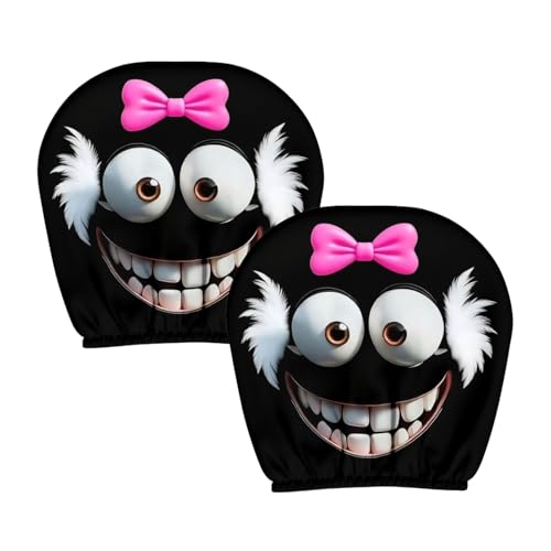 Fundas para reposacabezas de coche, de almohada para reposacabezas de coche, decoración interior de ojos de dibujos animados para automóvil, camión, SUV, remolque, tractor, vehículo familiar