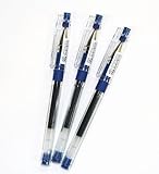 Pilot Hi-tec-c Gel Rolling Ball Pens, Ultra Fine Point,rubber Grip Type,-0.3mm-blue Ink-value Set of 3