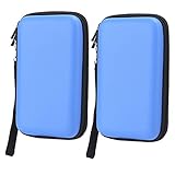 Zopsc 2Pcs Carrying Case for Protective Case Game Console Bag for 3ds XL/3ds ll/3ds(blue)