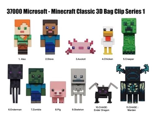 Monogram Clipe de saco de espuma 3D compatível com Minecraft - Clipe de bolsa Figural Série 1-3D Cli