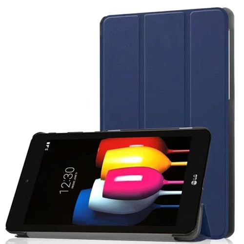 ZZOUGYY Tablet Cover for LG G Pad F2 8.0 LK460 8'(2017 Release),Ultra Thin Slim Folio Stand Lightweight Leather Case for LG G pad F2 8.0 V460 8 inch (Dark Blue)