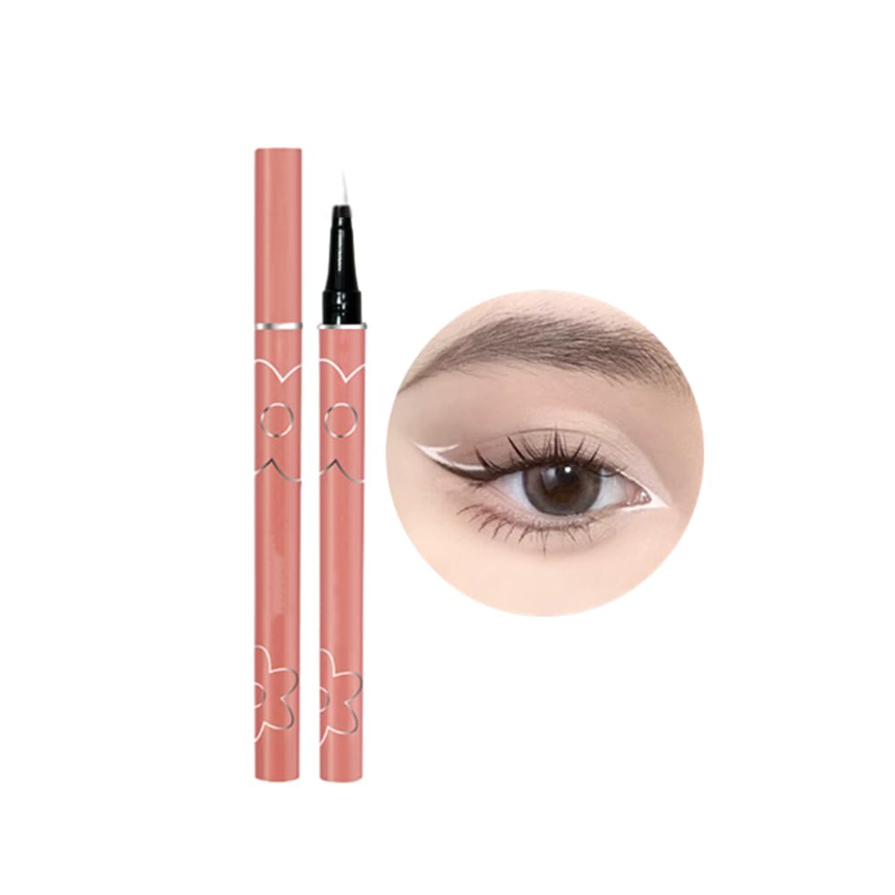 Delineador de ojos,liner eyeliner liquido,resistente al agua, antiincrustante, de larga duración,múltiples opciones de color (blanco)