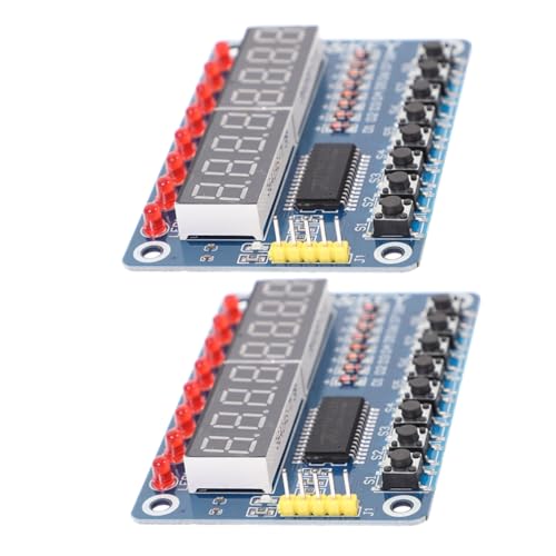 COSMEVIVI Microcontroller Compatible 8-bit Led Display Module 8 Keys Digital Tube for Projects