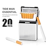 2 Pack Cigarette Case Aluminum, Holds 20 Cigarettes, Flip Top Cigarette Case, Anti-Extrusion, Splash Proof, Rose Red & Gray - Image 3