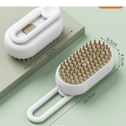 Escova Pet Para Cães e Gatos A Vapor 3 Em 1 - Autolimpante, Massagem e Remoção de Pelos - Recarregáv