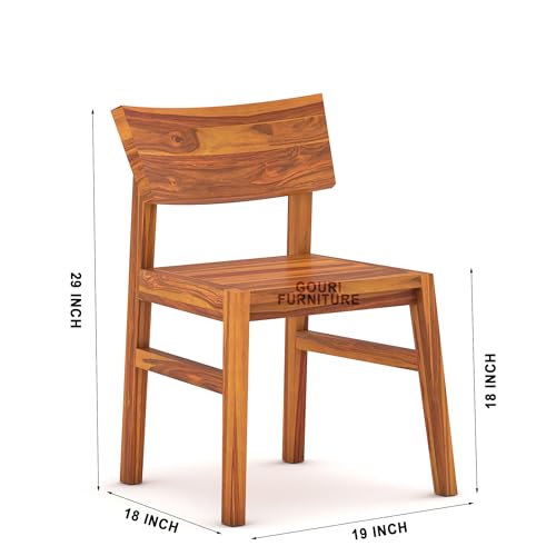 Image of Wooden Dining Table Set 4 Seater with Top Glossy Finish | Round Four Seater Dinner Table with 4 Chairs Solid Wood Dining Room Sets for Hotel Restaurant (DIY) Self Customer Assembly(Natural, Sheesham)