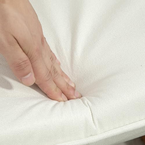 HOMCOM Silla Mecedora con Reposapiés, Mecedora para Lactancia, con Cojín Acolchado, Respaldo Alto, Reposabrazos y Patas de Madera, Carga 130 kg, Sillón Relax para Salón, Dormitorio, Crema