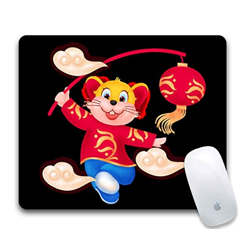 Preisvergleich Produktbild Gaming-Mauspad, Verschleißfestes Gummi, Niedliche Rattenlaterne, Gaming-Office-Gaming-Mauspad Auf Tragbarem Laptop