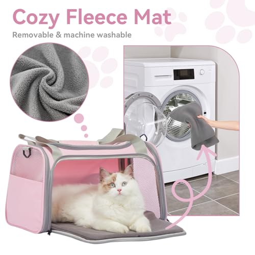 Image of Petsfit Cat Carrier Airline Approved, 17.5x10.5x10.5 in, Pink