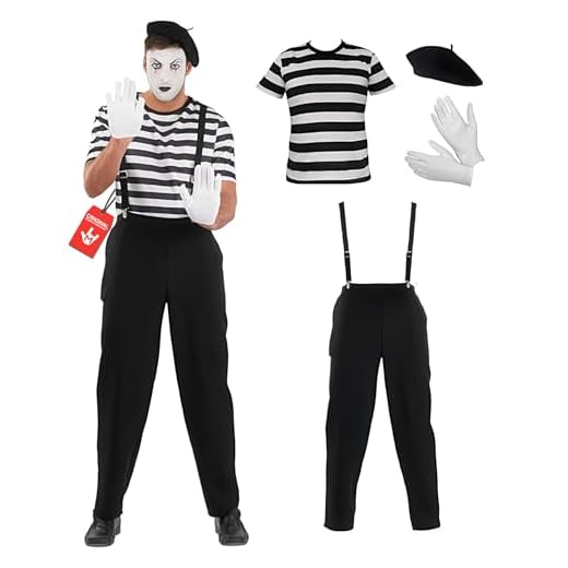 Fun Shack Disfraz Mimo Hombre Adulto, Disfraz Circo y Forzudo, Disfraces para Carnaval y Halloween, XL